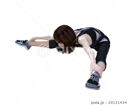 ストレッチする女性 3DCGイラスト素材 ストレッチする女性 3DCGイラスト素材 20131434