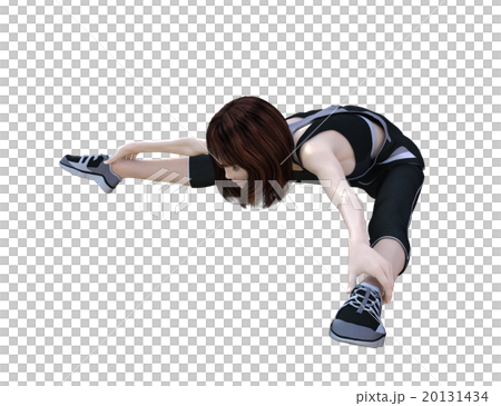 ストレッチする女性 3DCGイラスト素材 ストレッチする女性 3DCGイラスト素材 20131434
