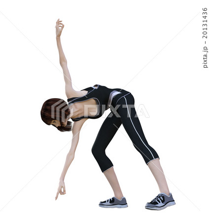 ストレッチする女性 3DCGイラスト素材 ストレッチする女性 3DCGイラスト素材 20131436