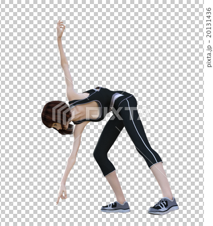 ストレッチする女性 3DCGイラスト素材 ストレッチする女性 3DCGイラスト素材 20131436