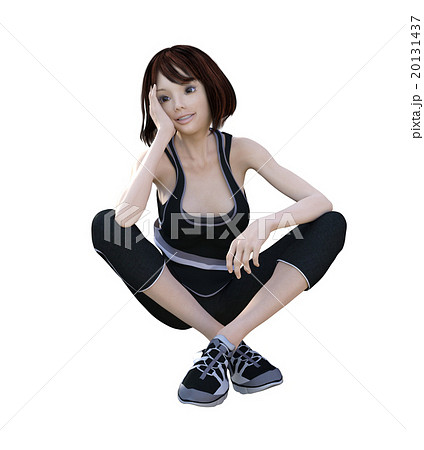 スポーツウエアの女性 3DCGイラスト素材 スポーツウエアの女性 3DCGイラスト素材 20131437