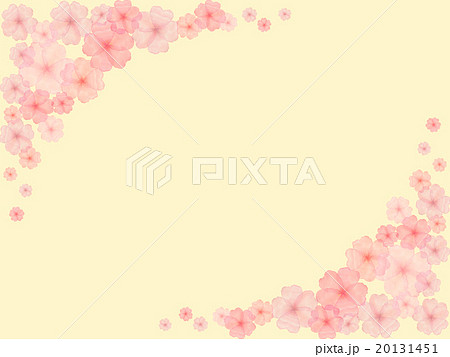 さくら ソメイヨシノ 水彩 春の花 手描き 手書き かわいい フレーム 額 明るい 桜 春の花のイラスト素材