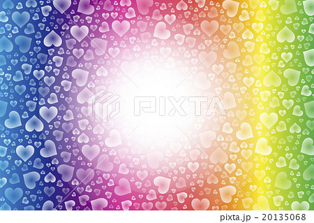 背景素材壁紙 ハートマーク 虹色 レインボーカラー カラフル