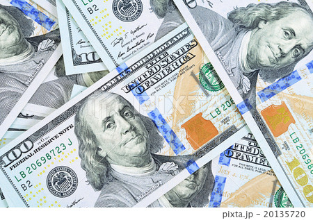 Hundred dollar banknotes as a background 20135720