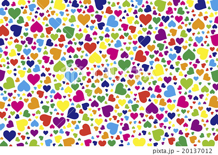背景素材壁紙 ハートマーク 虹色 レインボーカラー カラフル バレンタインデー 愛 恋人 Love のイラスト素材 20137012 Pixta