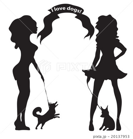Hand drawn silhouette a glamour girls. Hand drawn silhouette a glamour girls. 20137953