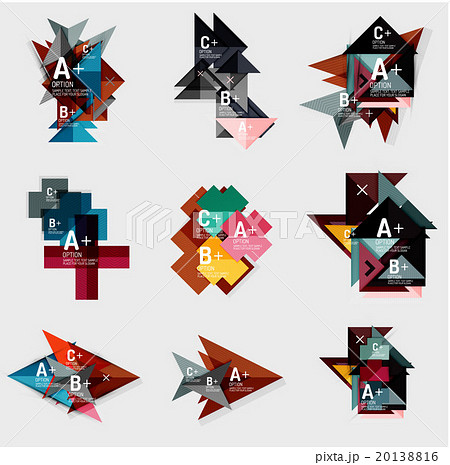 Set of paper design style geometrical banners with Set of paper design style geometrical banners with 20138816