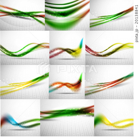 Abstract background set, blurred wave templates 20138841