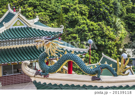 Pagoda and dragon sculpture of the Taoist Temple 20139118