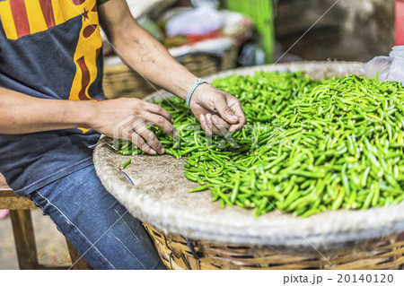 Chillies for sale at market,Thailand 20140120