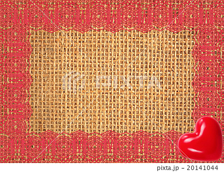 Linen texture with lace and red heart background Linen texture with lace and red heart background 20141044