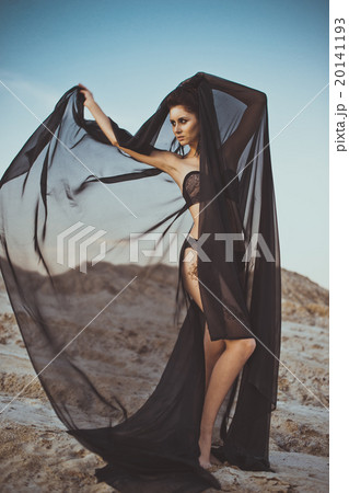 Portrait of the girl against the blue sky  20141193