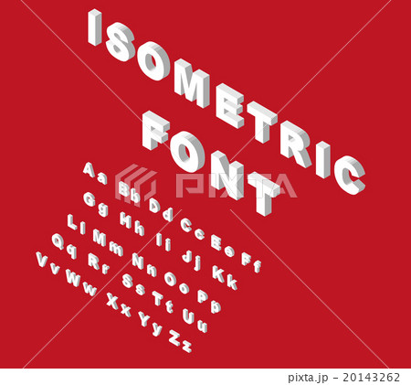 White isometric font alphabet. Vector illustration 20143262