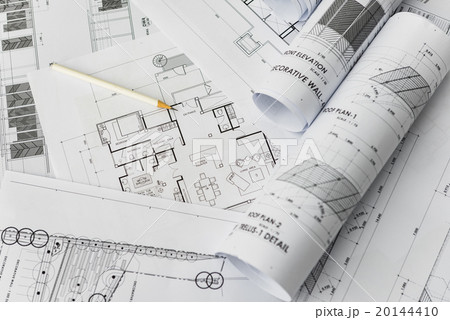 white pencil on construction drawings 20144410