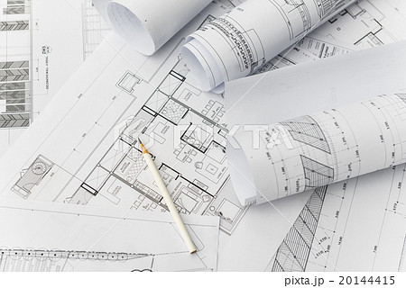 white pencil on construction drawings 20144415