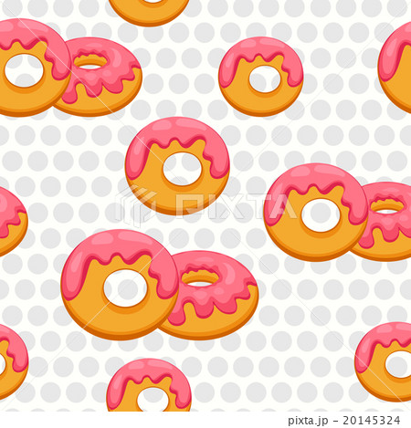 Pattern donut with pink glaze. Vector Illustration 20145324