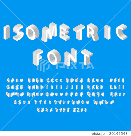 White isometric font alphabet. Vector illustration 20145543