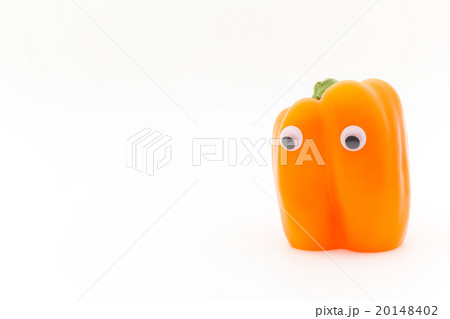 目玉シール・オレンジパプリカ: wiggly-eyed orange bell papper 20148402