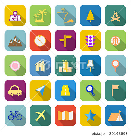 Location color icons with long shadow Location color icons with long shadow 20148693