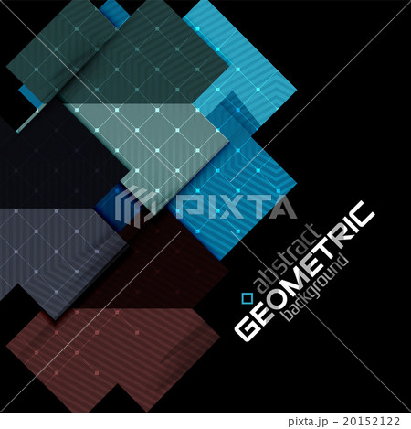 Colorful geometric shapes with texture on black 20152122