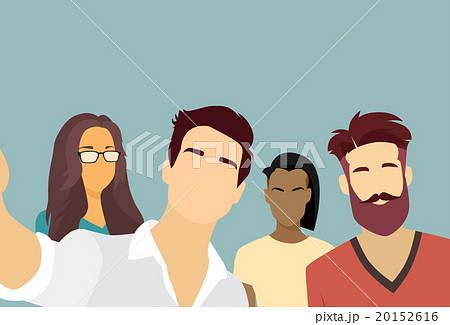 Pepole Group Taking Selfie Photo On Smart Phone 20152616