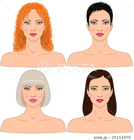 Women  with different hairstyles. 20153079
