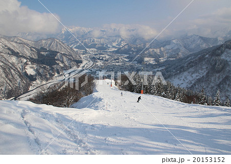 ガーラ湯沢の下山コースから見る越後湯沢駅周辺 ガーラ湯沢の下山コースから見る越後湯沢駅周辺 20153152