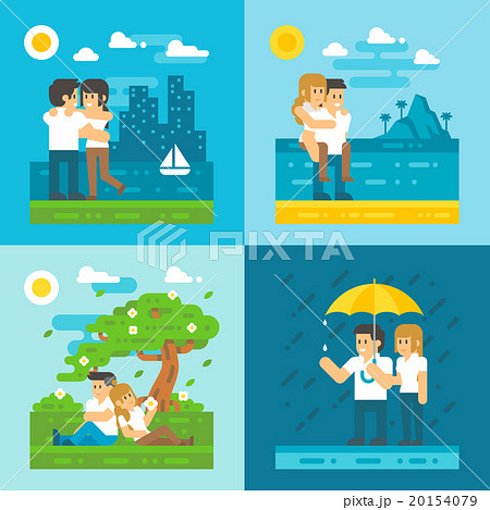 Flat design dating couple set 20154079