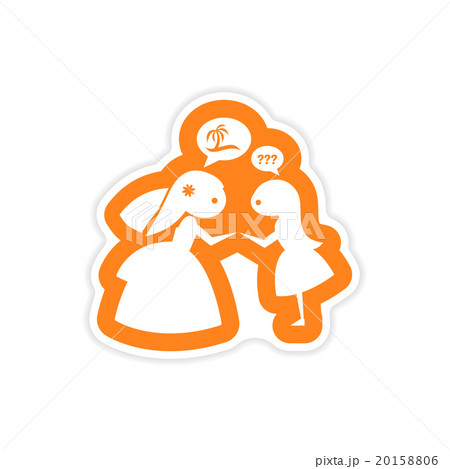 paper sticker on white background Bride with 20158806