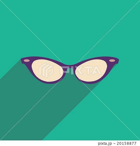 Flat icon with long shadow glasses accessory Flat icon with long shadow glasses accessory 20158877