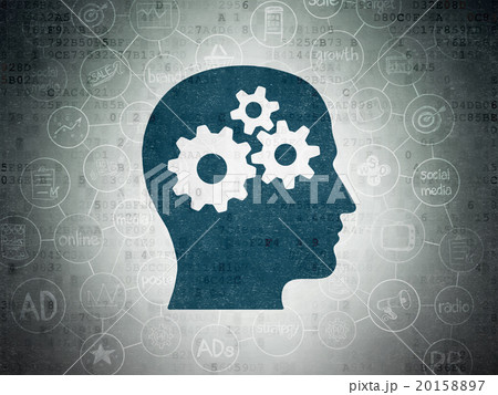 Marketing concept: Head With Gears on Digital Marketing concept: Head With Gears on Digital 20158897