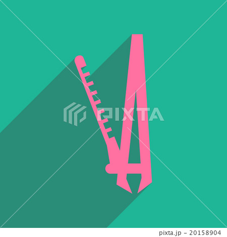 Flat icon with long shadow women Electric hair Flat icon with long shadow women Electric hair 20158904