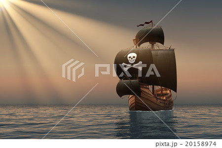 Pirate Ship In The Rays Of Sun Pirate Ship In The Rays Of Sun 20158974