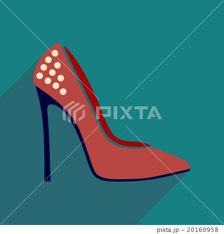 Flat icon with long shadow stiletto heels 20160958