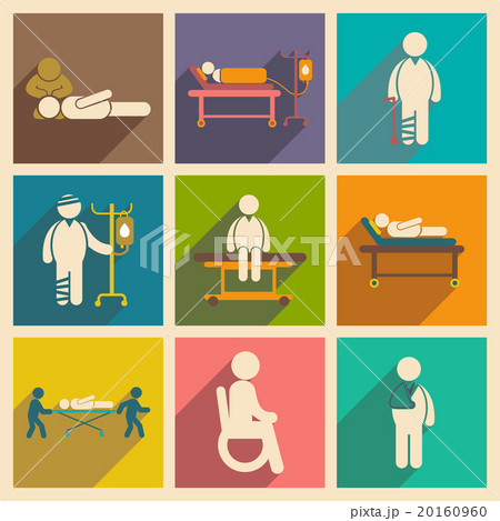 Modern flat icons collection with long shadow 20160960