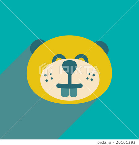 flat icon with long shadow Canadian beaver 20161393
