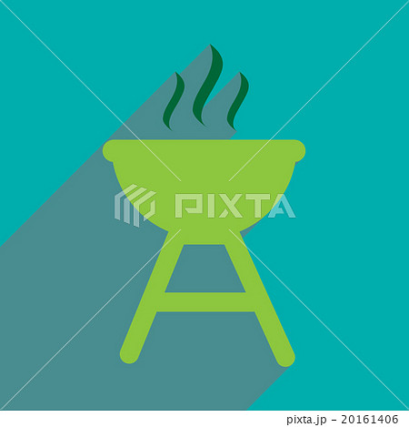 flat icon with long shadow American BBQ 20161406