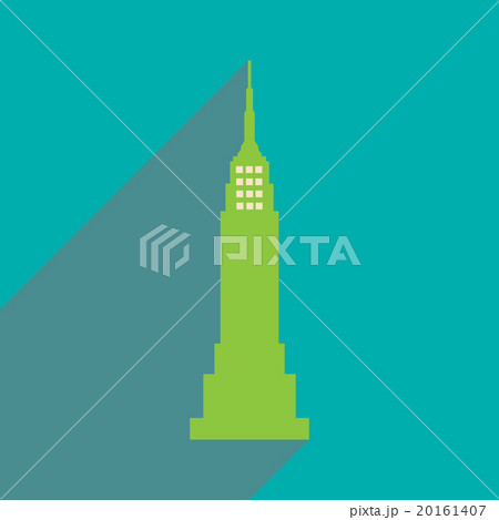flat icon with long shadow American skyscraper 20161407