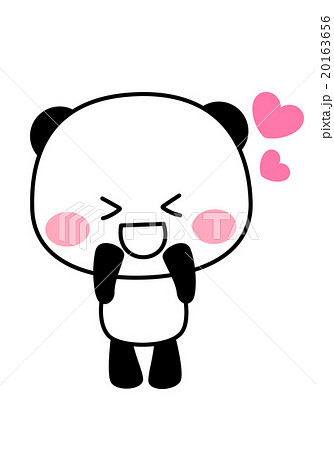 ポップでかわいいパンダのキャラクター 嬉しい 喜ぶ 笑顔のイラスト