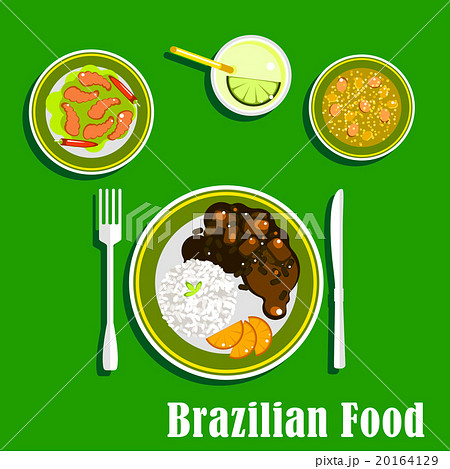 Brazilian cuisine icons with national dishes 20164129