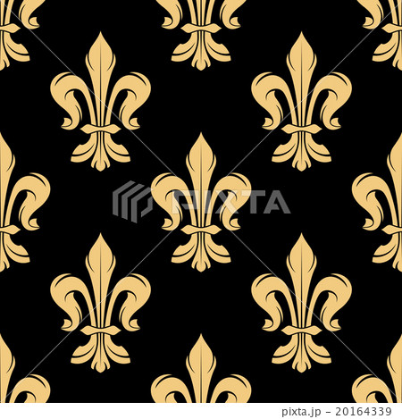Vintage golden fleur-de-lis seamless pattern Vintage golden fleur-de-lis seamless pattern 20164339