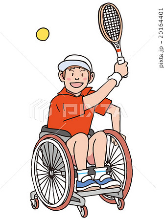車椅子テニスのイラスト素材