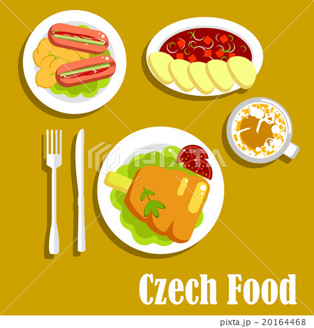 Meat dishes and drink of czech cuisine 20164468