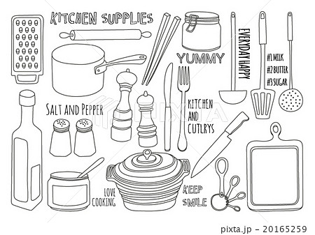 コンプリート 手書き 調理 器具 イラスト