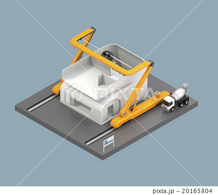 建築用3Dプリンタのコンセプト。ノズルで生コンを押し出し複雑な形状を作れるのがメリット 20165804