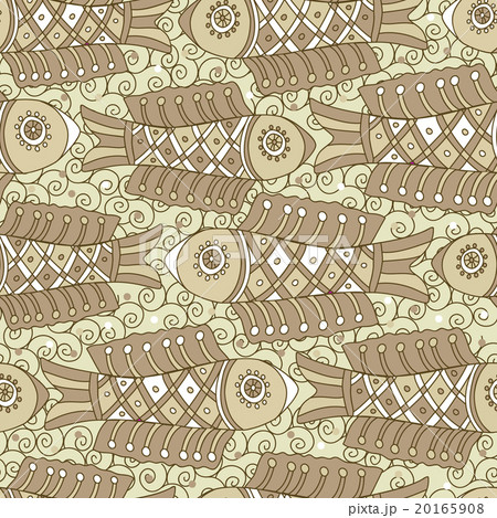Vector seamless pattern of fish. Vector seamless pattern of fish. 20165908