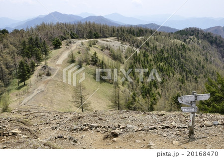 雲取山山頂から続く石尾根縦走路 雲取山山頂から続く石尾根縦走路 20168470