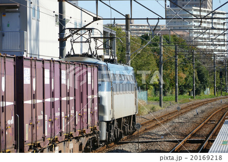 貨物列車　EF66　コンテナ　川崎新町駅 20169218