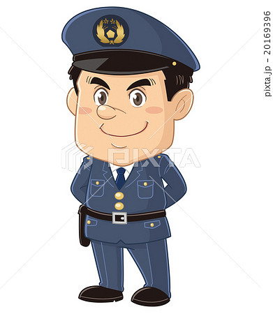 警察 警察官のコミカルでかわいい人物イラスト いわたまさよしのイラスト素材