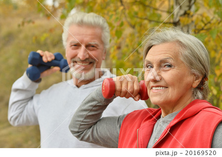 fit senior couple exercising fit senior couple exercising 20169520